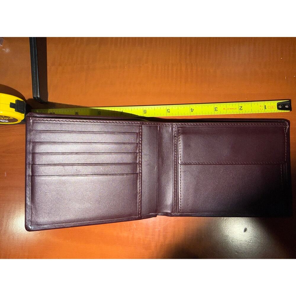 Hugo Boss Burgundy/Dark Brown Leather Bifold Wallet With Coin Pocket - Picture 2 of 9